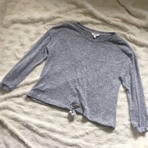 LC Lauren Conrad grey sweater with bow detail sz l